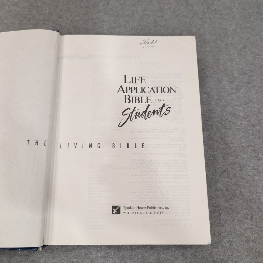 Life Application Bible for Students The Living Bible 1992 Hardcover Blue Tyndale - Picture 3 of 5